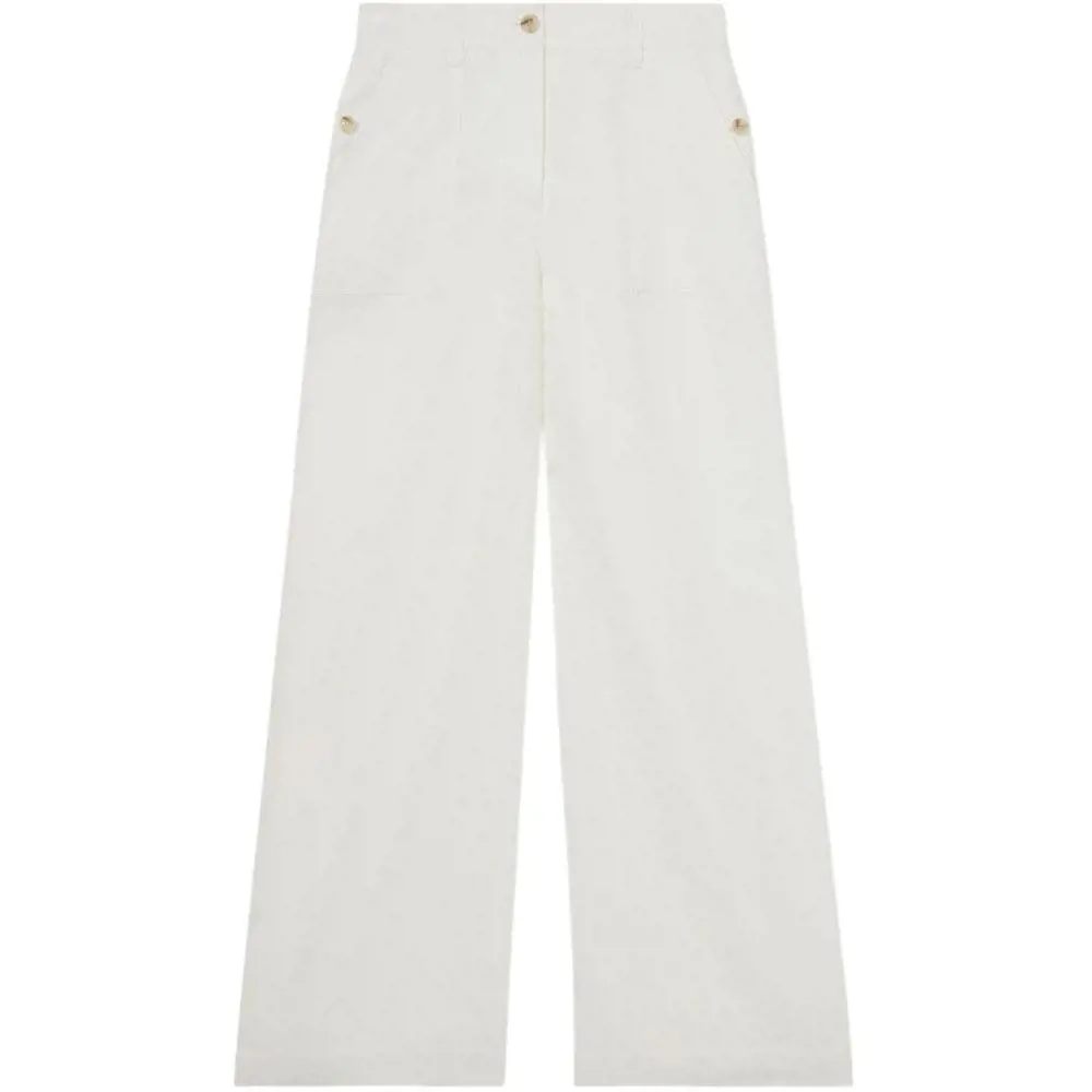 REISS ASHBY Linen Wide Leg Trousers